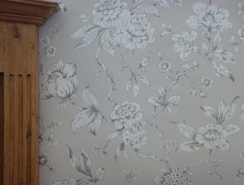 Grey toile jouy flower - jouy,