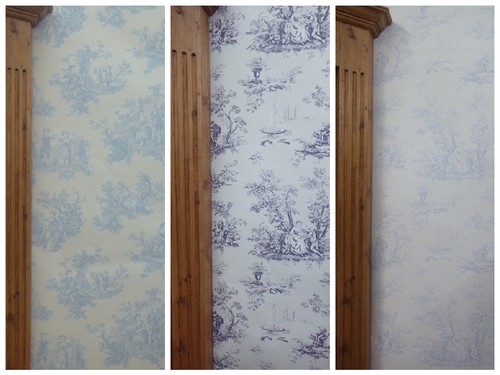 Blue toile jouy wallpaper - jouy,