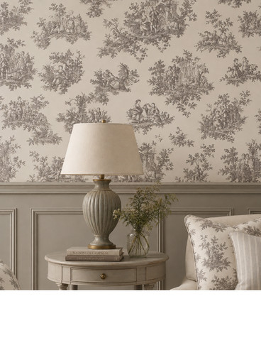 French grey wallpaper - wallpaper, toile