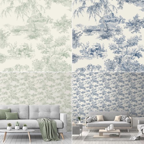 Toile jouy trees - jouy, wallpaper