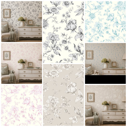 Vintage french country floral - french,