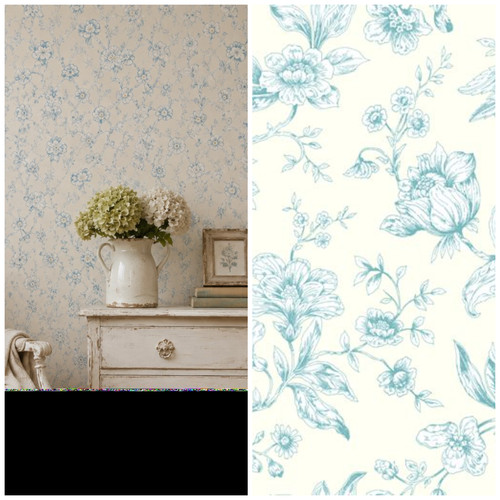 Teal toile jouy - teal,